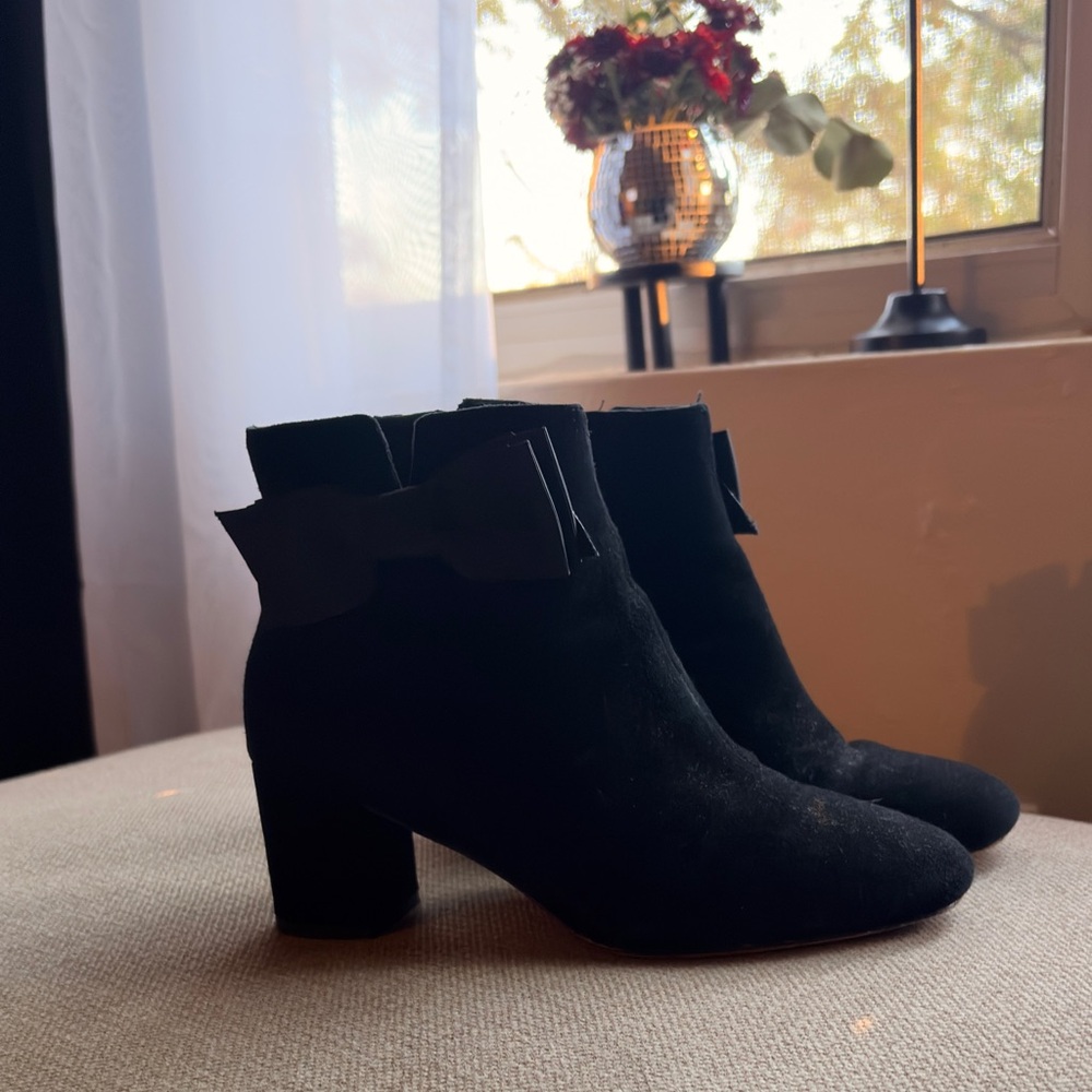Kate Spade Black Ankle Boots with Bow